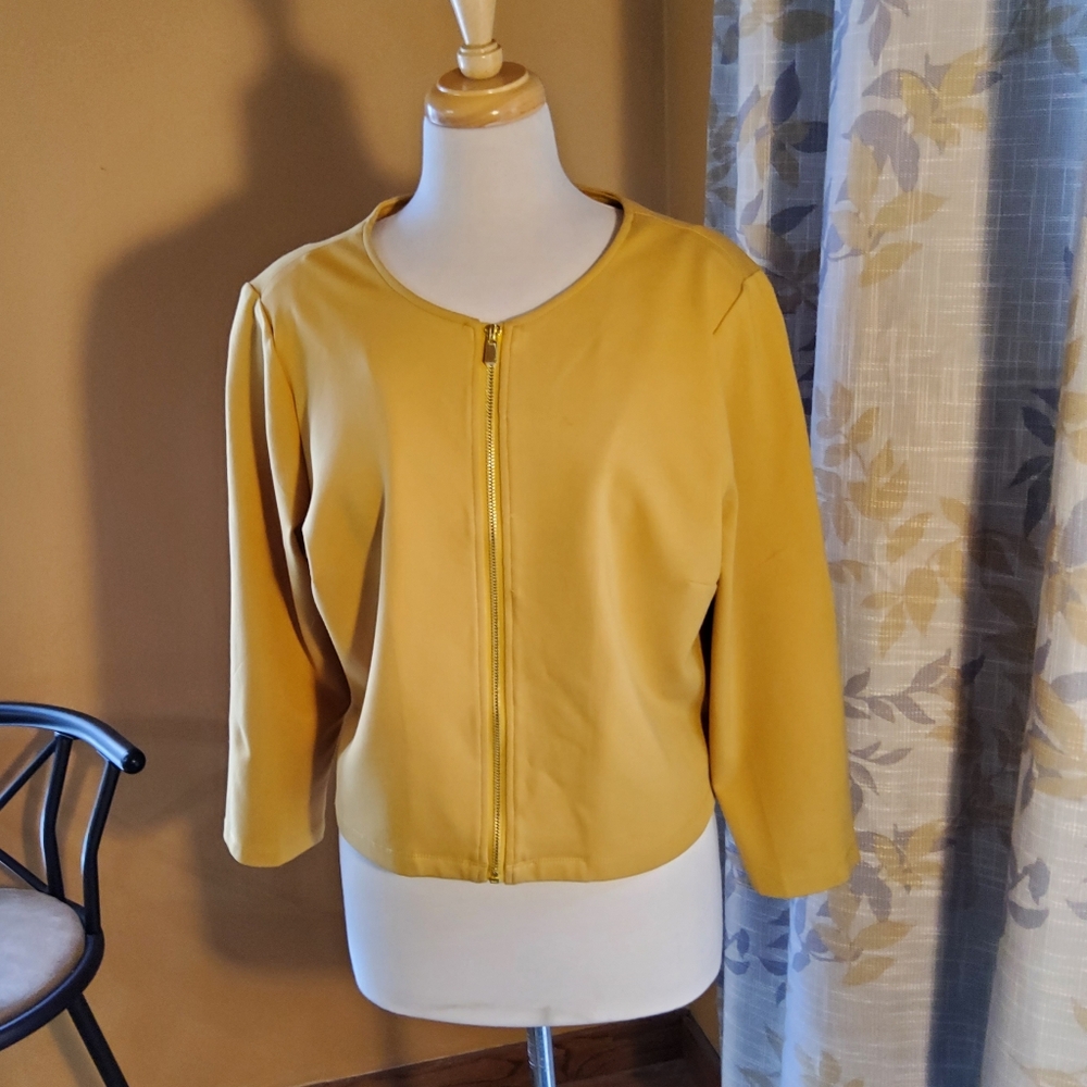 Premise Women's Mustard Yellow Zip-Front Jacket